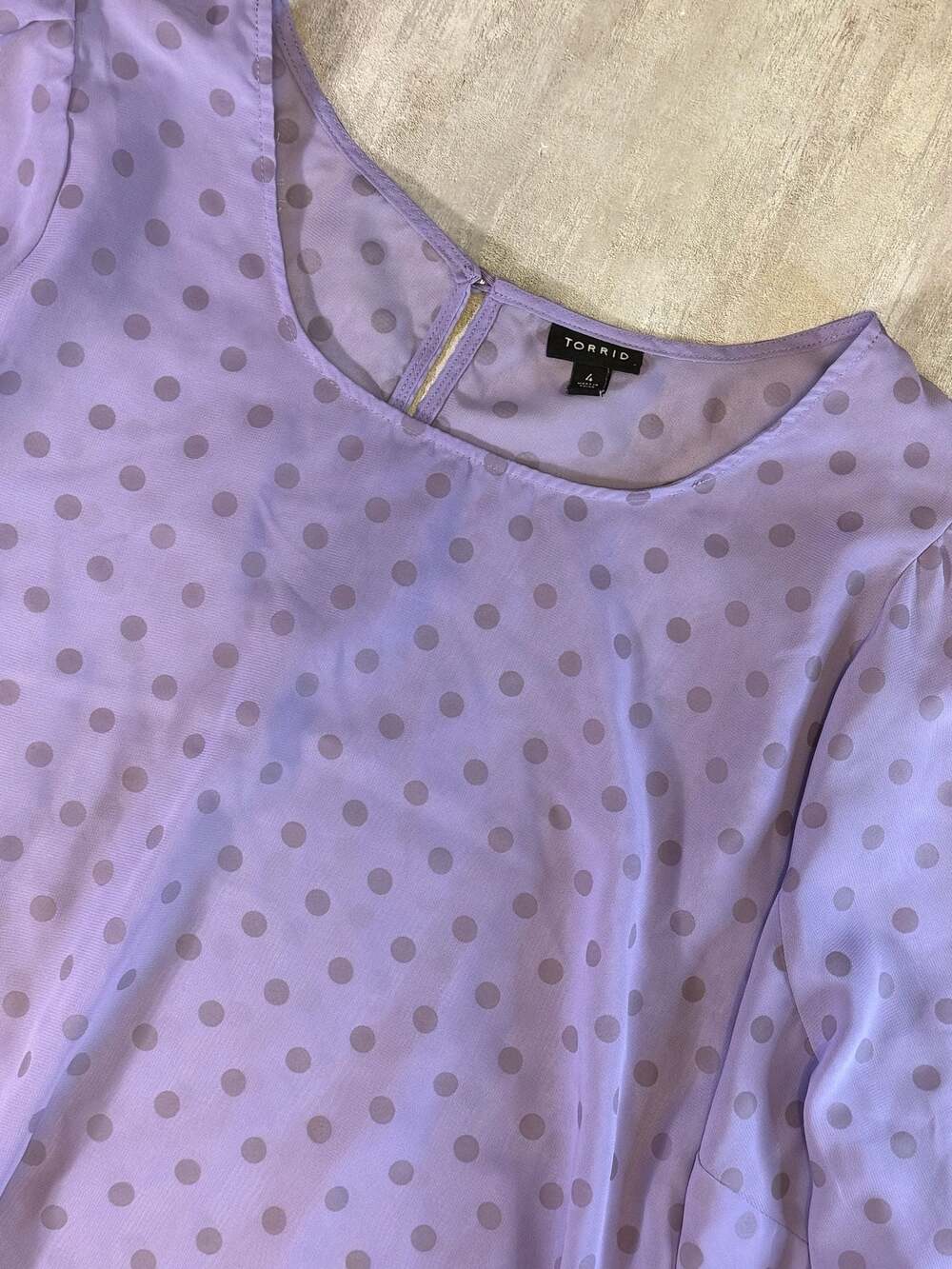 Torrid Purple Polka Dot Long Sleeve Blouse Size 4